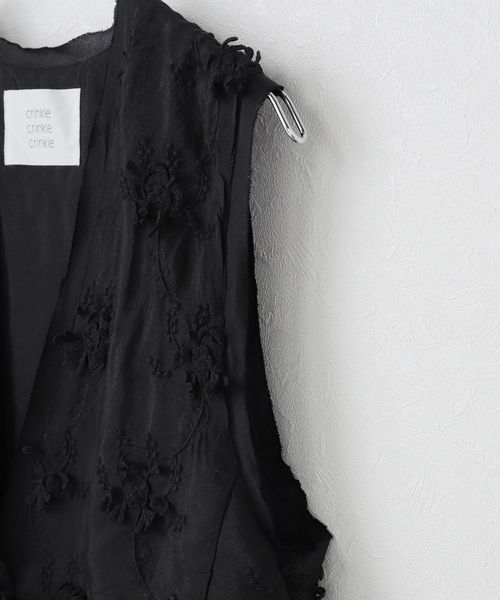 セール】crinkle crinkle crinkle Frill rayon shantung vest