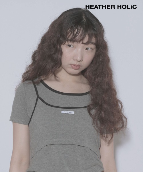 Heather(ヘザー)の「HOLiC カット2PTEE 497282(Tシャツ/カットソー・レディース・ライトブルー/グレー/アイボリー・FREE)」の1枚目の写真