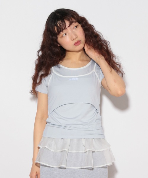 Heather(ヘザー)の「HOLiC カット2PTEE 497282(Tシャツ/カットソー・レディース・ライトブルー/グレー/アイボリー・FREE)」の5枚目の写真