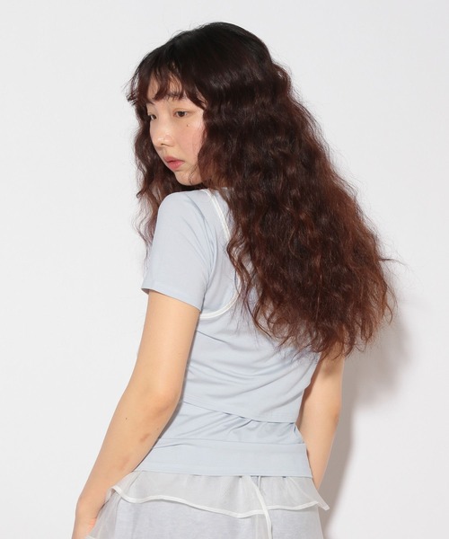 Heather(ヘザー)の「HOLiC カット2PTEE 497282(Tシャツ/カットソー・レディース・ライトブルー/グレー/アイボリー・FREE)」の6枚目の写真