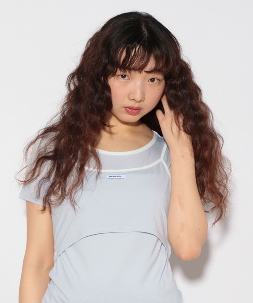 Heather(ヘザー)の「HOLiC カット2PTEE 497282(Tシャツ/カットソー・レディース・ライトブルー/グレー/アイボリー・FREE)」の8枚目の写真
