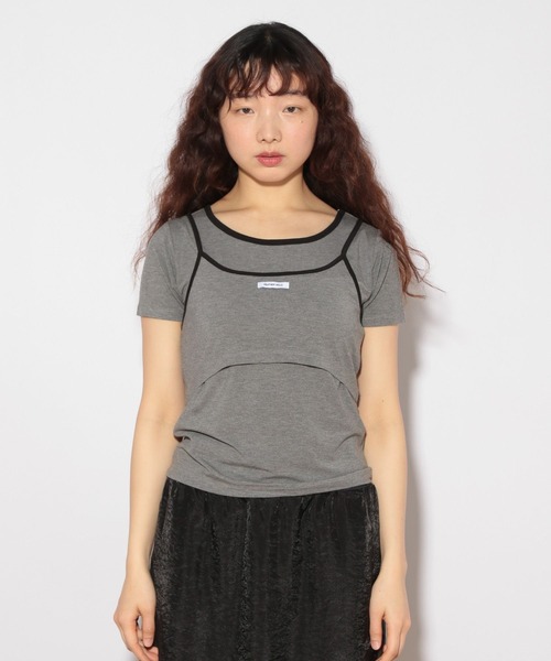Heather(ヘザー)の「HOLiC カット2PTEE 497282(Tシャツ/カットソー・レディース・ライトブルー/グレー/アイボリー・FREE)」の9枚目の写真