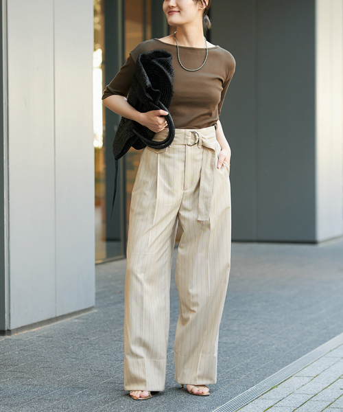 IENA☆イエナリブバックリボン半袖カットソー美品 IENA LA BOUCLE バックリボンカットソー（Tシャツ/カットソー）｜IENA