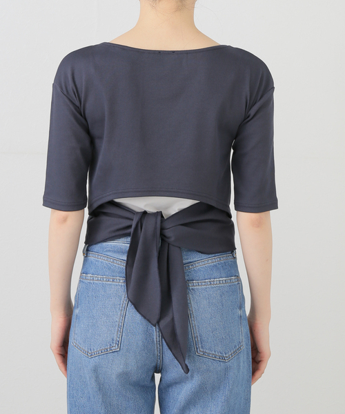 IENA LA BOUCLE バックリボンカットソー（Tシャツ/カットソー