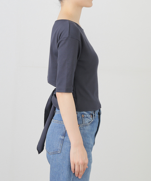 IENA LA BOUCLE バックリボンカットソー（Tシャツ/カットソー