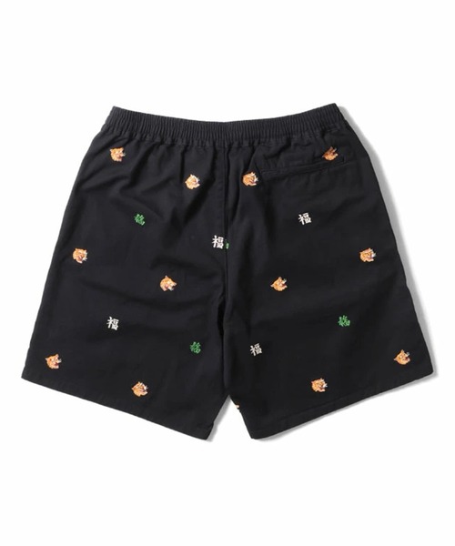HOUSTON(ヒューストン)の「HOUSTON ヒューストン COTTON TWILL ALLOVER EMB EASY SHORTS コットンツイル 虎 福 総柄刺繍 イージーショーツ(チノパンツ・メンズ・ナチュラル/ブラック/ベージュ・M/L/XL)」の6枚目の写真
