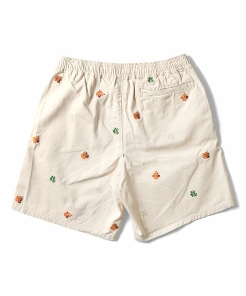 HOUSTON(ヒューストン)の「HOUSTON ヒューストン COTTON TWILL ALLOVER EMB EASY SHORTS コットンツイル 虎 福 総柄刺繍 イージーショーツ(チノパンツ・メンズ・ナチュラル/ブラック/ベージュ・M/L/XL)」の8枚目の写真