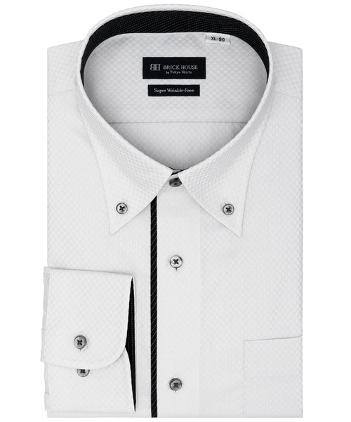 TOKYO SHIRTS(トウキョウシャツ)の「【超形態安定】 形態安定ノンアイロン ボタンダウン 長袖ビジネスワイシャツ(大きいサイズ・長いサイズ)(ビジネスシャツ・メンズ・グレー・首回り39cm-裄丈88cm/首回り41cm-裄丈90cm/首回り42cm-裄丈90cm/首回り43cm-裄丈90cm/首回り45cm-裄丈82cm/首回り45cm-裄丈86cm/首回り45cm-裄丈90cm/首回り47cm-裄丈86cm/首回り47cm-裄丈90cm)」の1枚目の写真