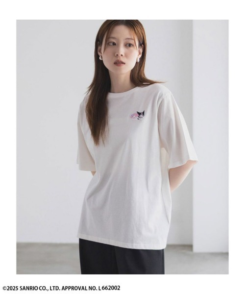 sanrio(サンリオ)の「Sanrio characters 【マイメロ クロミ】 周年記念デザイン ワンポイント刺繍Tシャツ(Tシャツ/カットソー・レディース・ホワイト/パープル/ブラック/ピンク・L/M)」の2枚目の写真