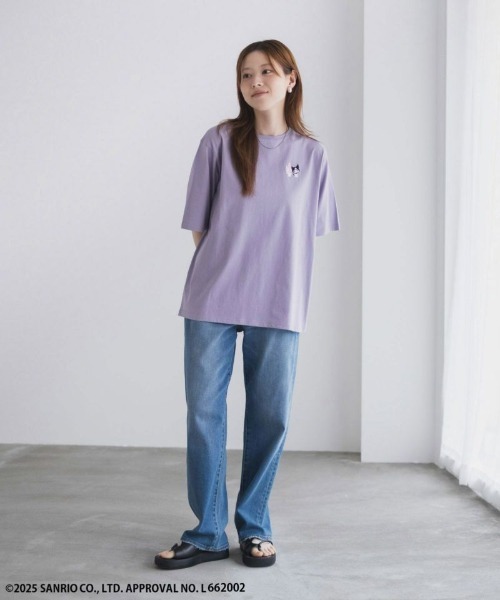 sanrio(サンリオ)の「Sanrio characters 【マイメロ クロミ】 周年記念デザイン ワンポイント刺繍Tシャツ(Tシャツ/カットソー・レディース・ホワイト/パープル/ブラック/ピンク・L/M)」の9枚目の写真