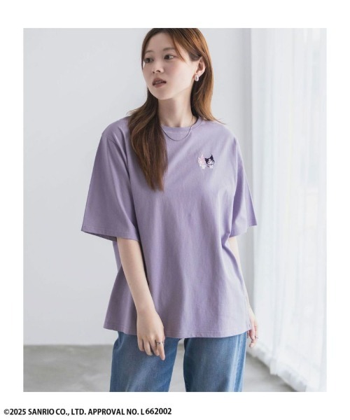 sanrio(サンリオ)の「Sanrio characters 【マイメロ クロミ】 周年記念デザイン ワンポイント刺繍Tシャツ(Tシャツ/カットソー・レディース・ホワイト/パープル/ブラック/ピンク・L/M)」の10枚目の写真