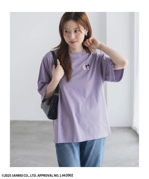 sanrio(サンリオ)の「Sanrio characters 【マイメロ クロミ】 周年記念デザイン ワンポイント刺繍Tシャツ(Tシャツ/カットソー・レディース・ホワイト/パープル/ブラック/ピンク・L/M)」の11枚目の写真