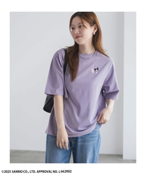 sanrio(サンリオ)の「Sanrio characters 【マイメロ クロミ】 周年記念デザイン ワンポイント刺繍Tシャツ(Tシャツ/カットソー・レディース・ホワイト/パープル/ブラック/ピンク・L/M)」の12枚目の写真