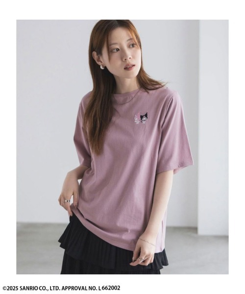 sanrio(サンリオ)の「Sanrio characters 【マイメロ クロミ】 周年記念デザイン ワンポイント刺繍Tシャツ(Tシャツ/カットソー・レディース・ホワイト/パープル/ブラック/ピンク・L/M)」の17枚目の写真