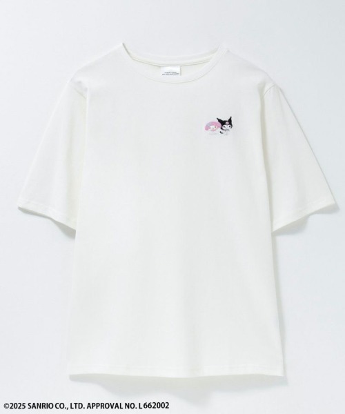 sanrio(サンリオ)の「Sanrio characters 【マイメロ クロミ】 周年記念デザイン ワンポイント刺繍Tシャツ(Tシャツ/カットソー・レディース・ホワイト/パープル/ブラック/ピンク・L/M)」の18枚目の写真
