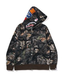 A BATHING APE(AxCVOGCv)TREE EDGE CAMO SHARK FULL ZIP HOODIE(p[J[)