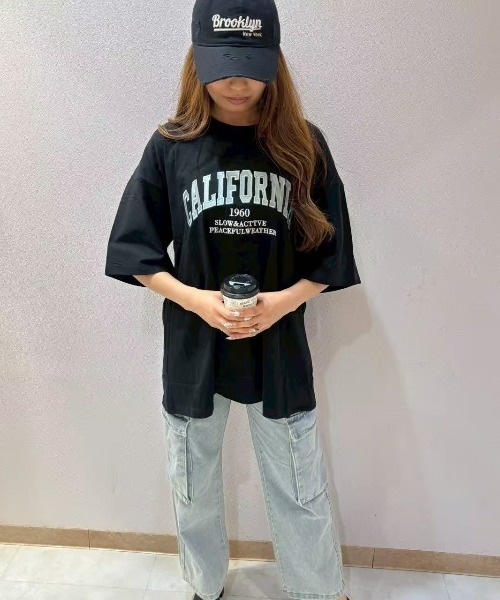 tシャツ 「CURRENTAGE/カレンテージ」Pearly king＆Queen basque shirt レディース セール】CALIFORNIA刺繍Tシャツ（Tシャツ/カットソー）｜LETee