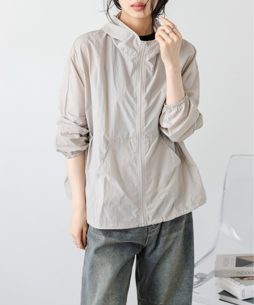 極美品　ベイジ　BEIGE パーカー　ゴールドラメ×ベージュ　サイズ4 セール】UVカット軽量パーカー（パーカー）｜La-gemme（ラジェム
