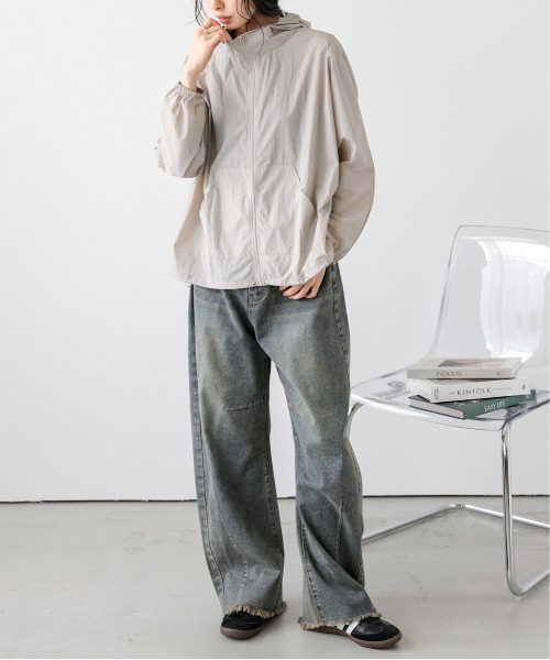 極美品　ベイジ　BEIGE パーカー　ゴールドラメ×ベージュ　サイズ4 セール】 【BEIGE、ecru/WEB限定・洗える】LOOP BACK / オーバ
