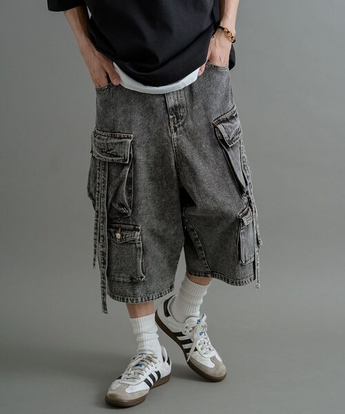 CRAFT STANDARD BOUTIQUE（クラフトスタンダードブティック）の「デニムテクノカーゴショードパンツ（カーゴパンツ・メンズ・ブラック/インディゴブルー・L/XL/M）」の3枚目の写真