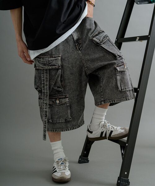 CRAFT STANDARD BOUTIQUE（クラフトスタンダードブティック）の「デニムテクノカーゴショードパンツ（カーゴパンツ・メンズ・ブラック/インディゴブルー・L/XL/M）」の4枚目の写真