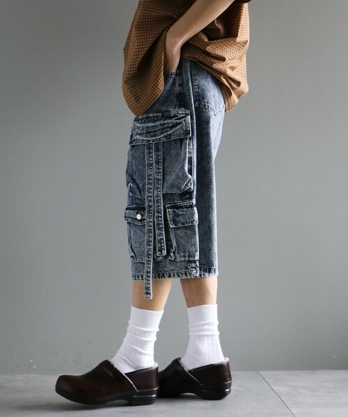 CRAFT STANDARD BOUTIQUE（クラフトスタンダードブティック）の「デニムテクノカーゴショードパンツ（カーゴパンツ・メンズ・ブラック/インディゴブルー・L/XL/M）」の12枚目の写真