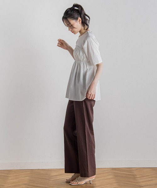 Droite lautreamont(ドロワットロートレアモン)の「コットン天竺ドッキングプルオーバー≪洗濯機で洗える≫(Tシャツ/カットソー・レディース・オフホワイト/ブラック・M)」の9枚目の写真
