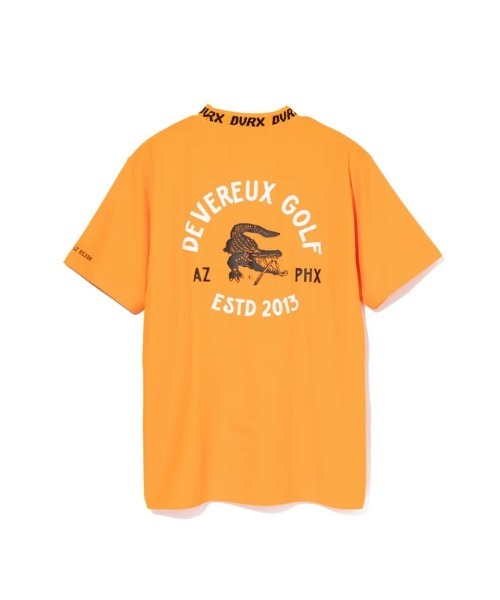 DEVEREUX GOLF（デヴァローゴルフ）の「Classic Logo Rib モックネッククロコTシャツ（Tシャツ/カットソー・メンズ・オレンジ/アクア/ホワイト/ブラック・MEDIUM/LARGE/SMALL/X-LARGE）」の13枚目の写真