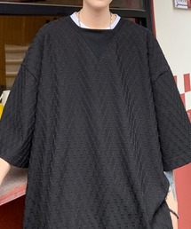 ジャガード織り ベーシックTシャツ メンズ 秋物 秋服 2026年秋冬