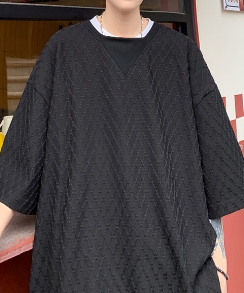 ROOPTOKYO(ループトウキョウ)の「ジャガード織り ベーシックTシャツ メンズ 秋物 秋服 2026年秋冬(Tシャツ/カットソー・メンズ・ブラック/ホワイト・L/M)」の2枚目の写真