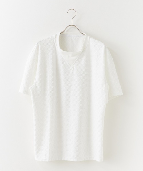 ROOPTOKYO(ループトウキョウ)の「ジャガード織り ベーシックTシャツ メンズ 秋物 秋服 2026年秋冬(Tシャツ/カットソー・メンズ・ブラック/ホワイト・L/M)」の9枚目の写真