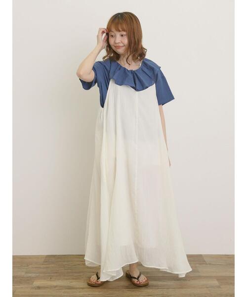 Samansa Mos2（サマンサ モスモス）の「ボイルキャミワンピース（ワンピース・レディース・レッド/グリーン/キナリ/モカ/パープル/ブラック・F）」の22枚目の写真