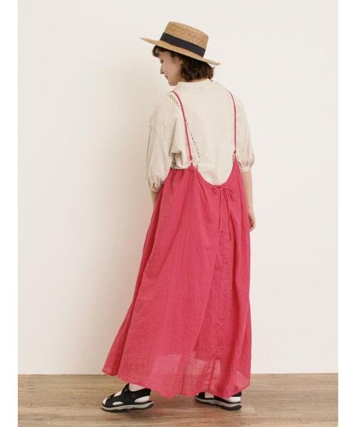 Samansa Mos2（サマンサ モスモス）の「ボイルキャミワンピース（ワンピース・レディース・レッド/グリーン/キナリ/モカ/パープル/ブラック・F）」の20枚目の写真