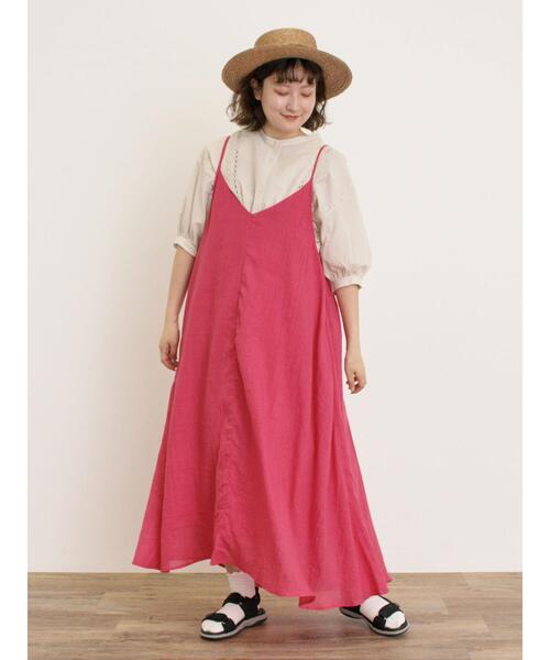 Samansa Mos2（サマンサ モスモス）の「ボイルキャミワンピース（ワンピース・レディース・レッド/グリーン/キナリ/モカ/パープル/ブラック・F）」の19枚目の写真