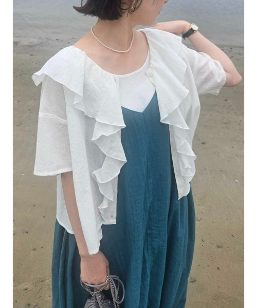 Samansa Mos2（サマンサ モスモス）の「ボイルキャミワンピース（ワンピース・レディース・レッド/グリーン/キナリ/モカ/パープル/ブラック・F）」の11枚目の写真