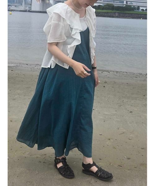 Samansa Mos2（サマンサ モスモス）の「ボイルキャミワンピース（ワンピース・レディース・レッド/グリーン/キナリ/モカ/パープル/ブラック・F）」の10枚目の写真