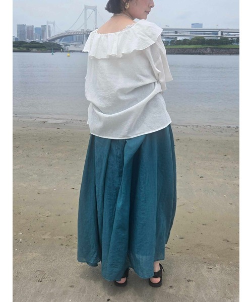 Samansa Mos2（サマンサ モスモス）の「ボイルキャミワンピース（ワンピース・レディース・レッド/グリーン/キナリ/モカ/パープル/ブラック・F）」の9枚目の写真