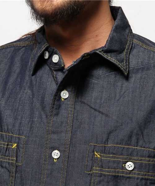 ALDIES（アールディーズ）の「Broadway Shirts シャンブレーシャツ（シャツ/ブラウス・メンズ・ネイビー/ブルー・MEDIUM/SMALL/LARGE）」の5枚目の写真
