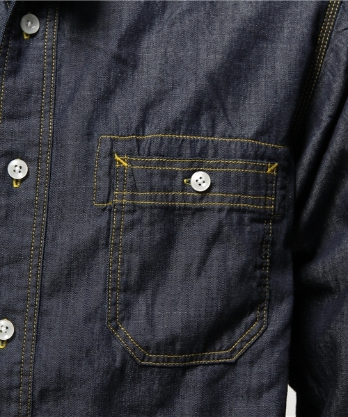 ALDIES（アールディーズ）の「Broadway Shirts シャンブレーシャツ（シャツ/ブラウス・メンズ・ネイビー/ブルー・MEDIUM/SMALL/LARGE）」の7枚目の写真