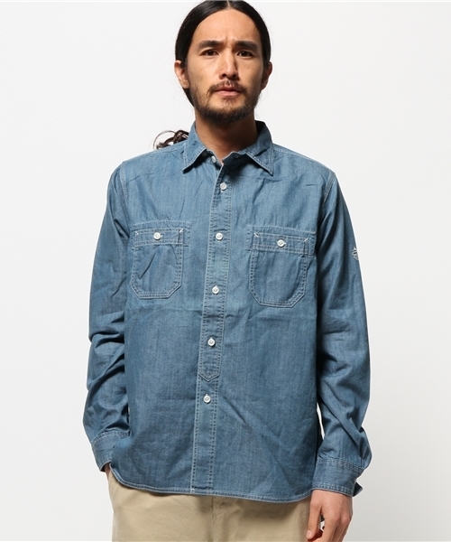 ALDIES（アールディーズ）の「Broadway Shirts シャンブレーシャツ（シャツ/ブラウス・メンズ・ネイビー/ブルー・MEDIUM/SMALL/LARGE）」の12枚目の写真