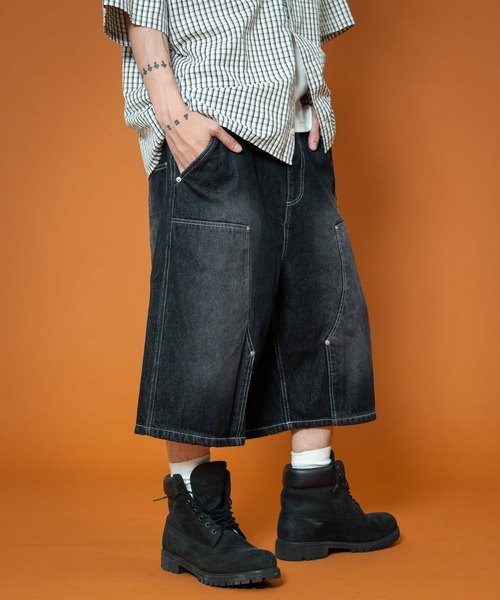 LTR DEPTH(レイターデプス)の「LTR DEPTH/ダブルニーロゴデニムショーツ(デニムパンツ・メンズ・ブラック系2/グレー・MEDIUM/LARGE)」の9枚目の写真