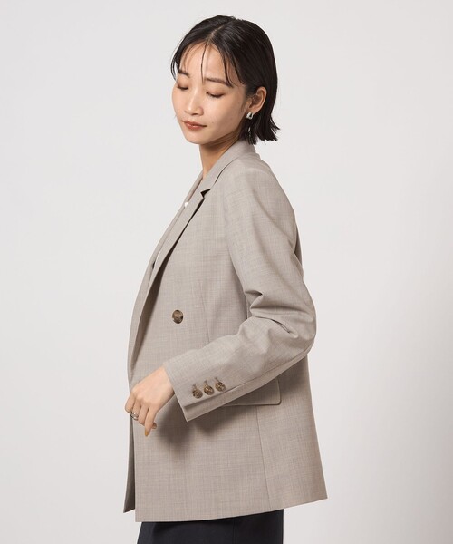 green label relaxing（グリーンレーベルリラクシング）の「カチリラ ダブル ジャケット -ウォッシャブル・ストレッチ-（テーラードジャケット・レディース・ライトグレー/その他1/ネイビー・36/40/38）」の11枚目の写真