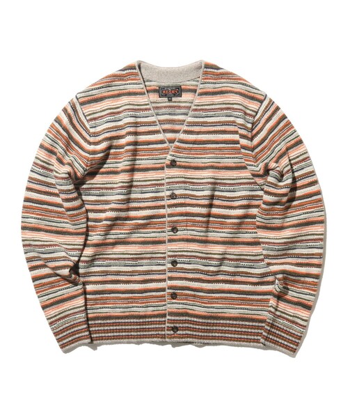 BEAMS PLUS(ビームスプラス)の「マルチストライプ カーディガン(カーディガン/ボレロ・メンズ・オレンジ/レッド・XL/L/M/S)」の12枚目の写真
