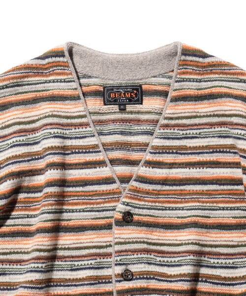 BEAMS PLUS(ビームスプラス)の「マルチストライプ カーディガン(カーディガン/ボレロ・メンズ・オレンジ/レッド・XL/L/M/S)」の11枚目の写真