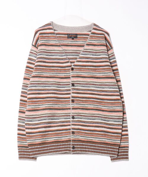 BEAMS PLUS(ビームスプラス)の「マルチストライプ カーディガン(カーディガン/ボレロ・メンズ・オレンジ/レッド・XL/L/M/S)」の3枚目の写真