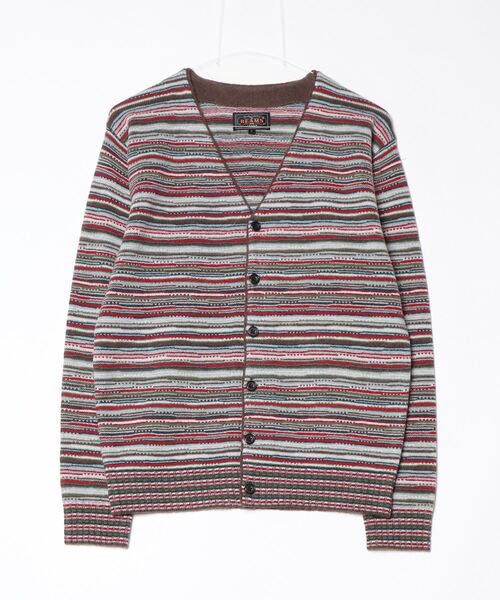 BEAMS PLUS(ビームスプラス)の「マルチストライプ カーディガン(カーディガン/ボレロ・メンズ・オレンジ/レッド・XL/L/M/S)」の4枚目の写真