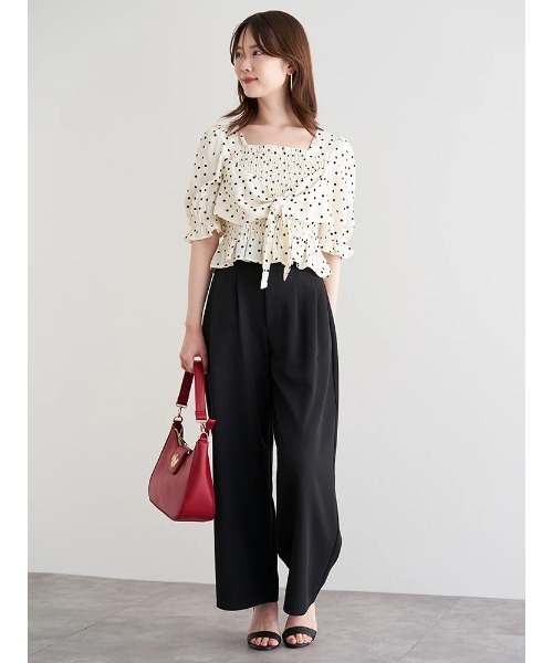 LUDIC PARK（ルディックパーク）の「ドット柄シャーリングリボンブラウス（シャツ/ブラウス・レディース・アイボリー・M）」の11枚目の写真