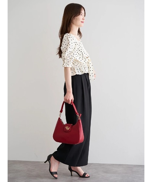 LUDIC PARK（ルディックパーク）の「ドット柄シャーリングリボンブラウス（シャツ/ブラウス・レディース・アイボリー・M）」の10枚目の写真