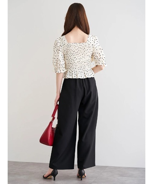 LUDIC PARK（ルディックパーク）の「ドット柄シャーリングリボンブラウス（シャツ/ブラウス・レディース・アイボリー・M）」の9枚目の写真