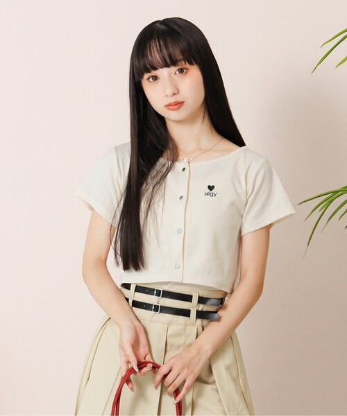 algy(アルジー)の「リブキャミ&カーデセット(その他トップス・キッズ・ブラック/アイボリー/サックスブルー・SMALL/MEDIUM/X-SMALL/XX-SMALL)」の2枚目の写真